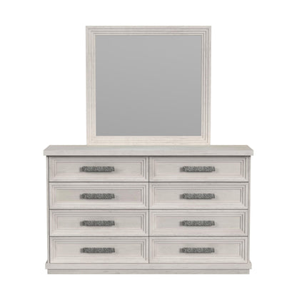 Avalanche Dresser and Mirror Set in Antique White