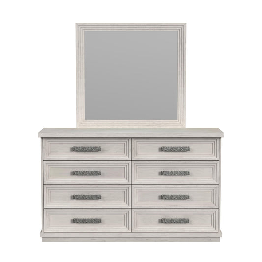 Avalanche Dresser and Mirror Set in Antique White