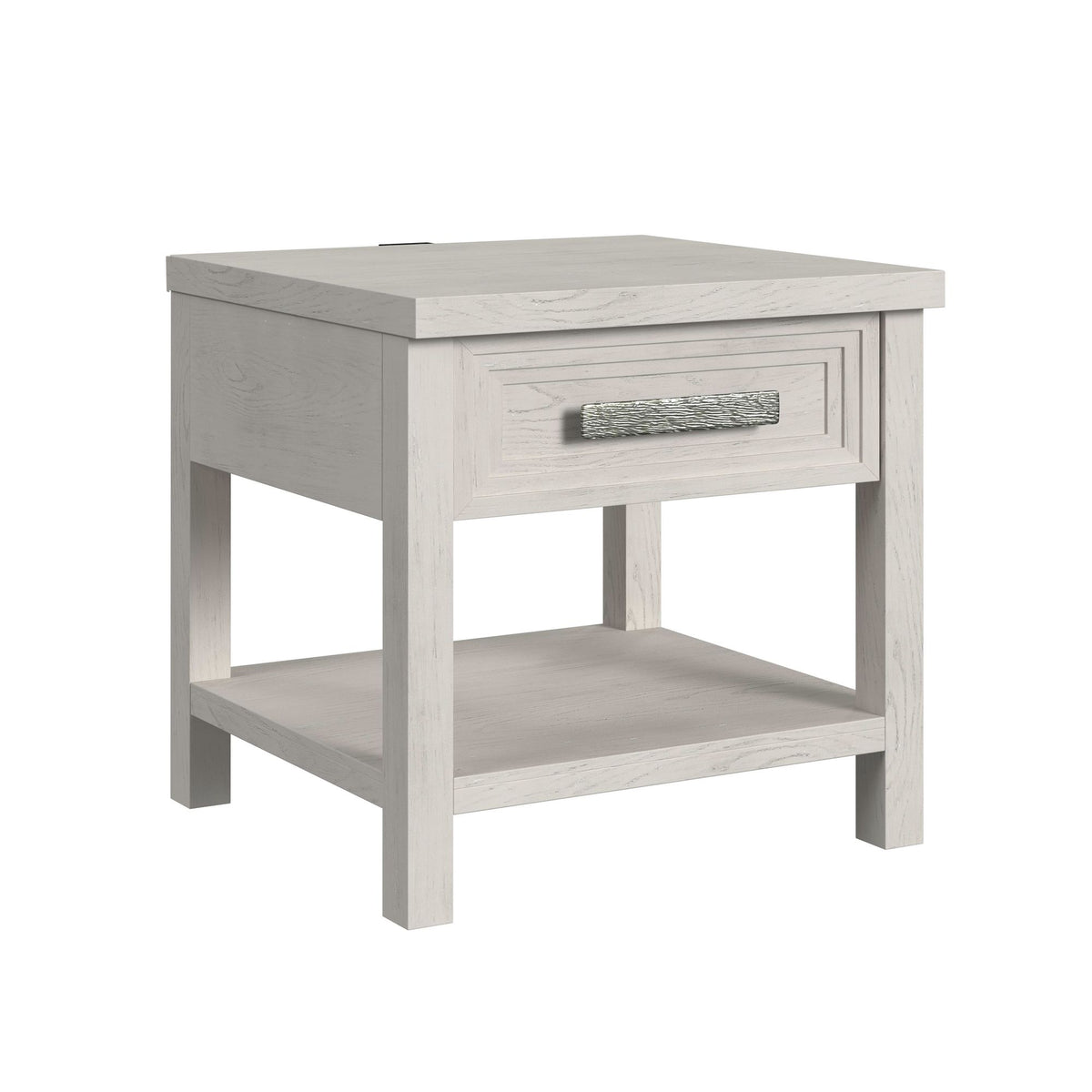 Avalanche End Table With Usb In Antique White