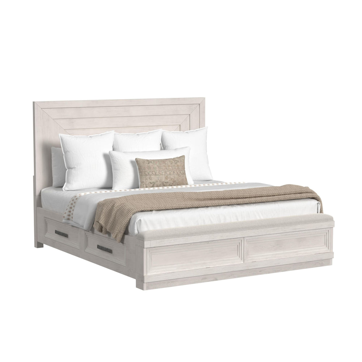 Avalanche King Storage 3Pc Bedroom Set In Antique White