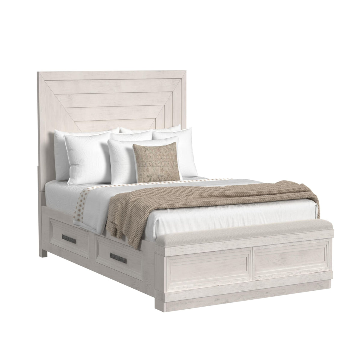 Avalanche Queen Storage 3Pc Bedroom Set In Antique White