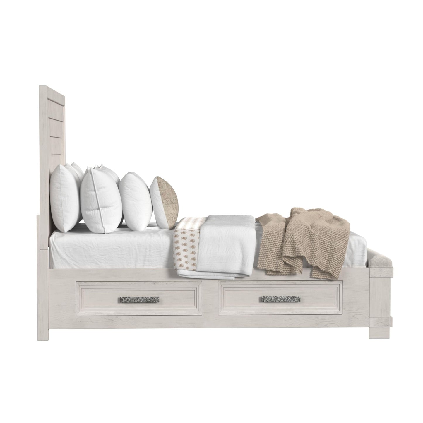 Avalanche King Storage Bed in Antique White