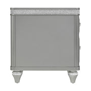 Avril Chairside Table with Power/USB in Silver