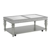 Avril 3PC Occasional Table Set in Silver-Coffee Table, End Table & Sofa Table