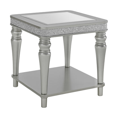 Avril 3PC Occasional Table Set in Silver-Coffee Table, End Table & Sofa Table