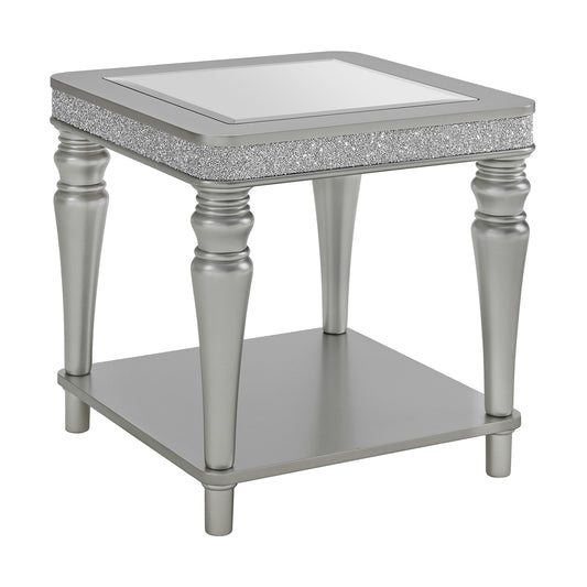 Avril End Table in Silver