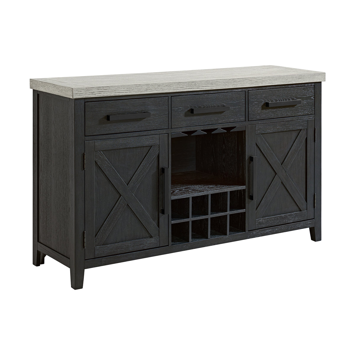 Axel Server In Light Grey And Espresso