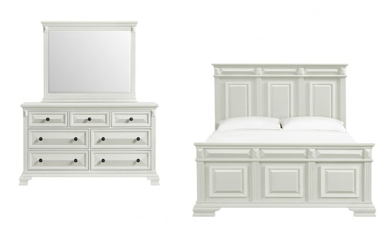 Bridgestone Queen Bed with Mirrored Dresser 3PC Bedroom Set