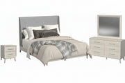 Westland 4Pc Bedroom Set With Grey Fabric In Almond