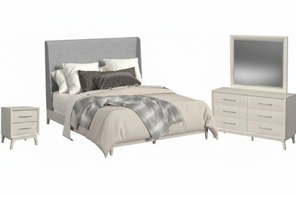 Westland 4PC Bedroom Set with Grey Fabric in Almond