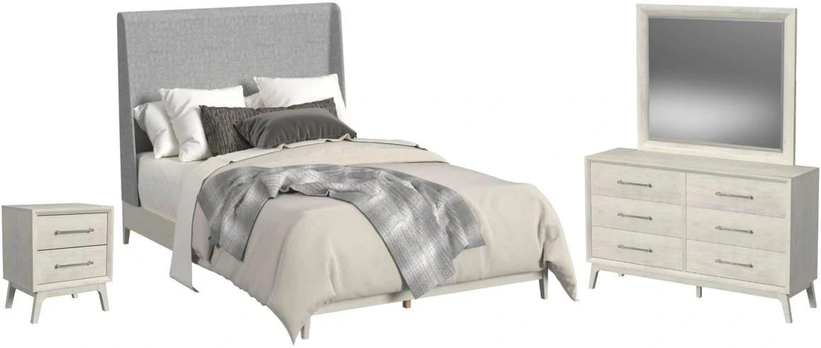 Cama tamaño queen Highland Park en madera flotante encerada