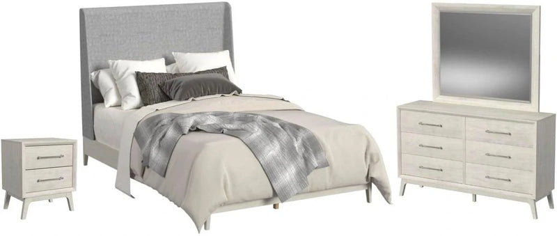Cama tamaño queen Highland Park en madera flotante encerada
