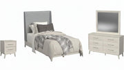 Westland 4PC Bedroom Set with Grey Fabric in Almond