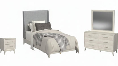 Westland 4PC Bedroom Set with Grey Fabric in Almond