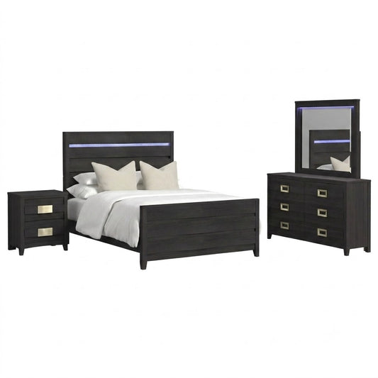 Tobias 4PC Bedroom Set in Black