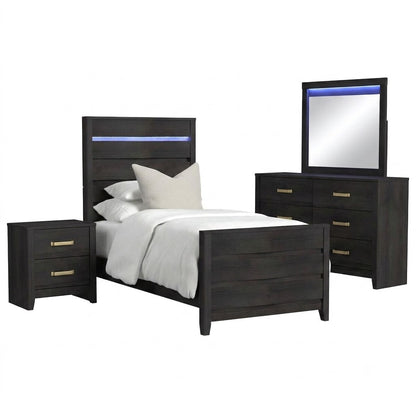 Tobias 4PC Bedroom Set in Black