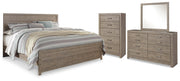 Culverbach King Panel Bed with Mirrored Dresser and Chest