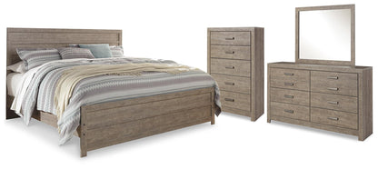 Culverbach King Panel Bed with Mirrored Dresser and Chest