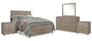 Culverbach Queen Bed with Mirrored Dresser and 2 Nightstand