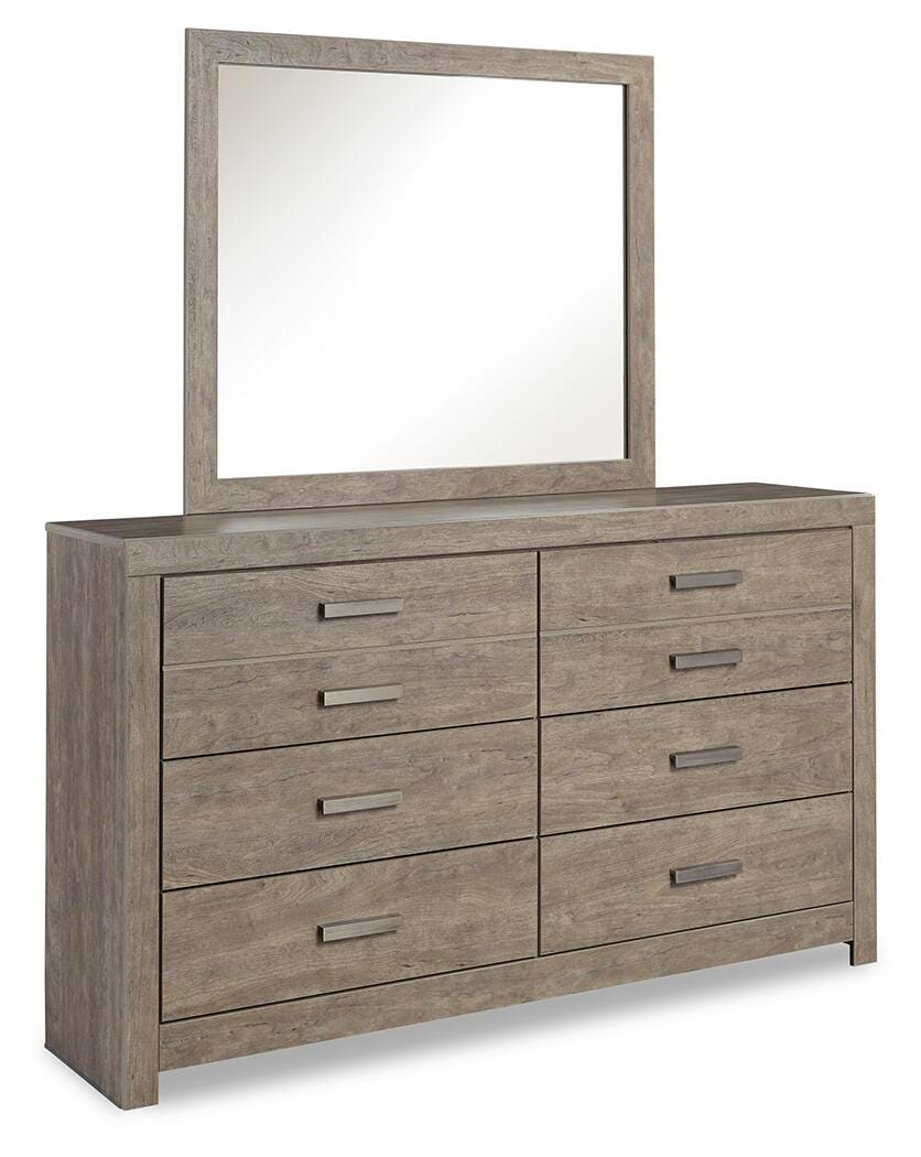 Culverbach King Panel Bed with Mirrored Dresser and Chest