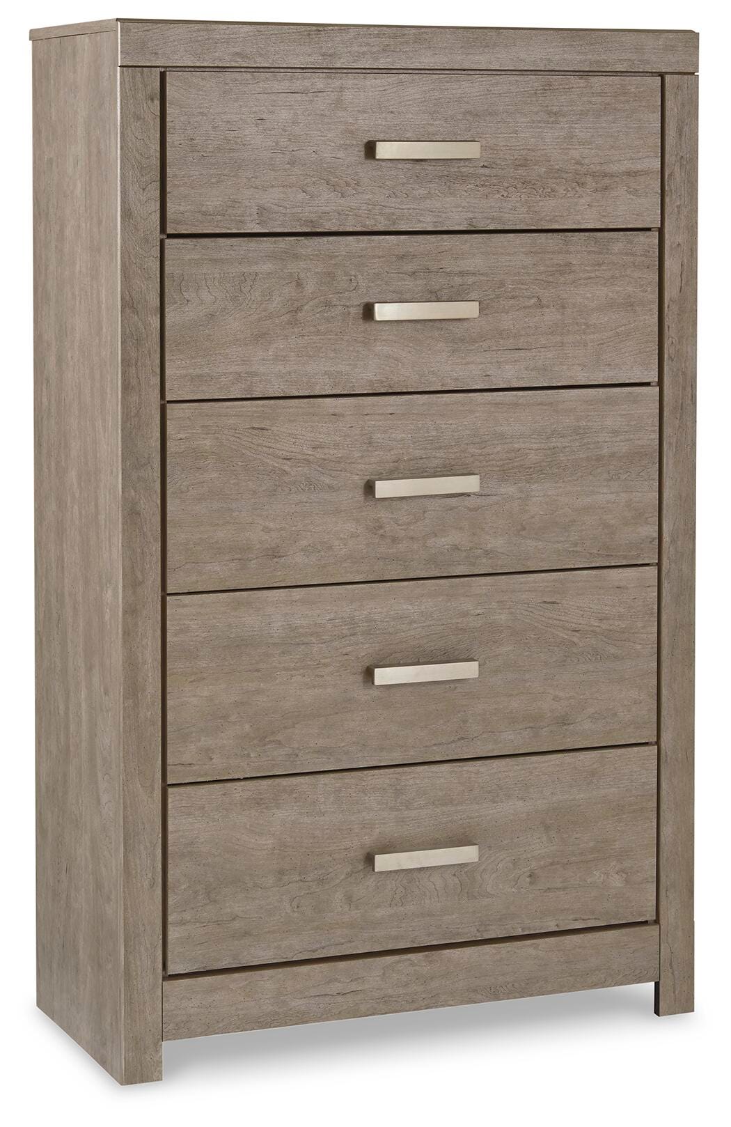 Culverbach King Panel Bed with Mirrored Dresser and Chest