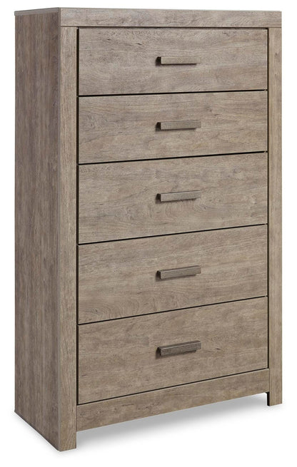 Culverbach Queen Panel Bed with Dresser and Mirror, Chest and 2 Nightstands