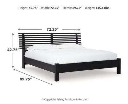 Danziar Queen Slat Panel Bed, Dresser and Mirror