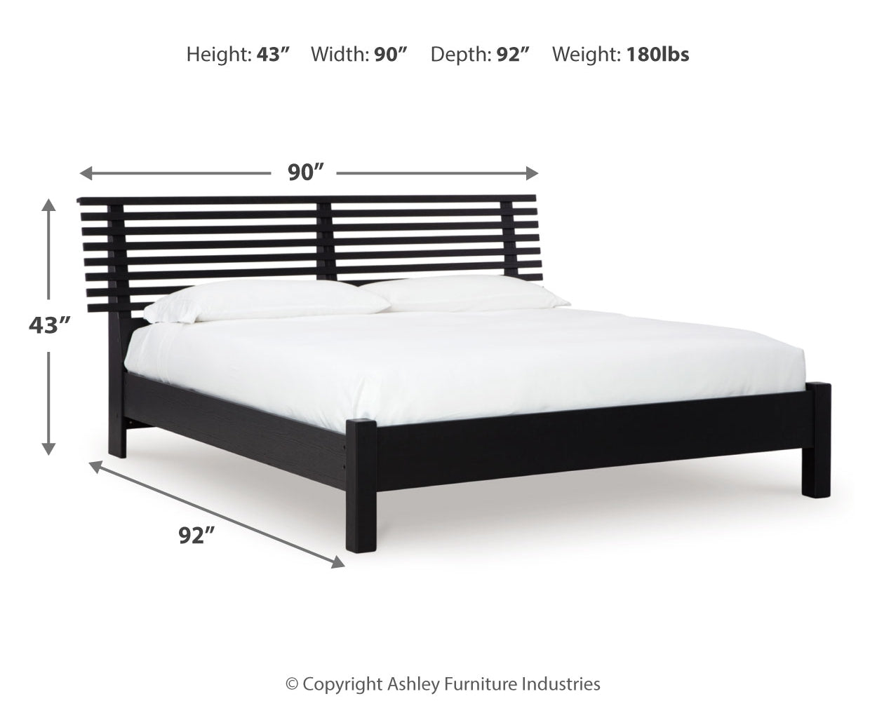 Danziar King Slat Panel Bed, Dresser and Mirror