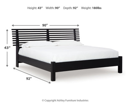 Danziar King Slat Panel Bed, Dresser and Mirror