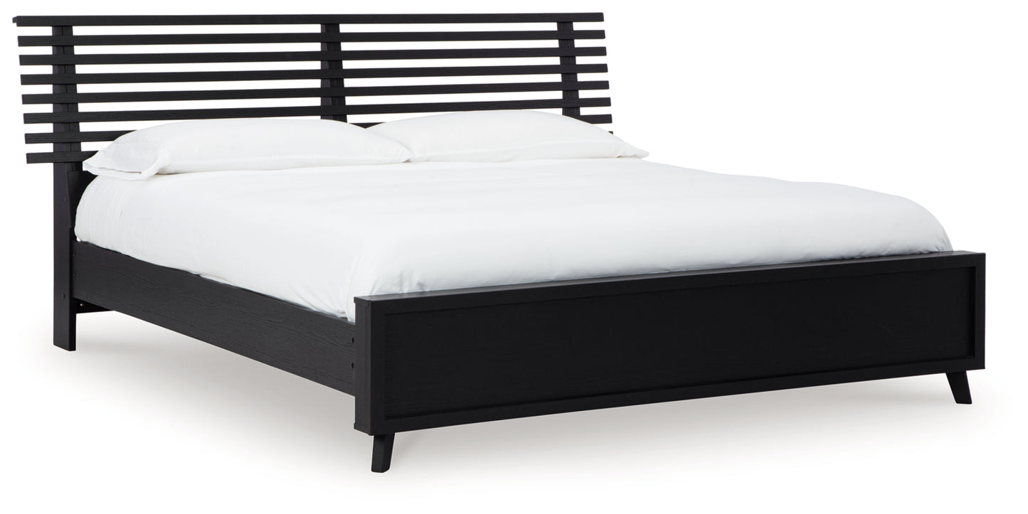 Danziar King Slat Panel Bed, Dresser, Mirror and Chest