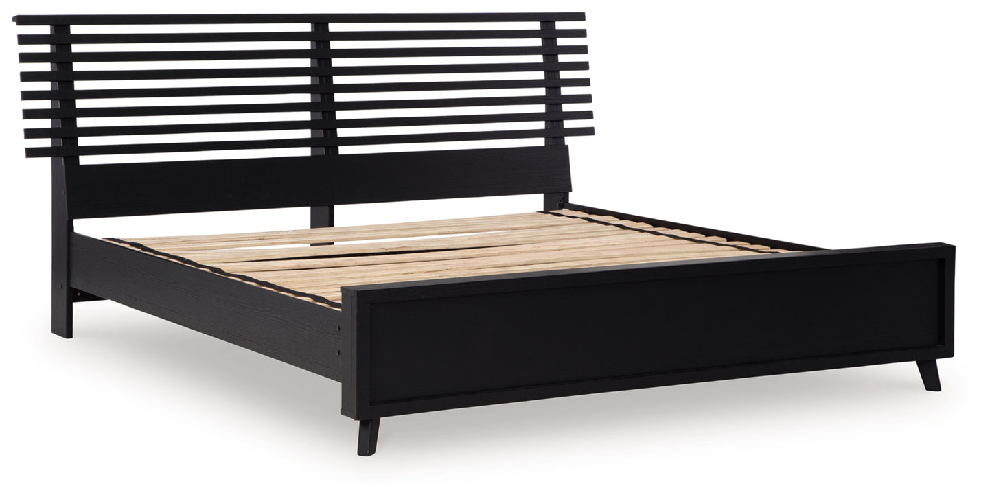 Danziar King Slat Panel Bed, Dresser, Mirror and Chest