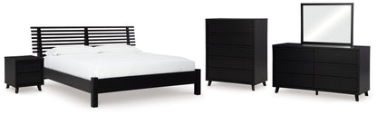 Danziar King Slat Panel Bed, Dresser, Mirror, Chest and Nightstand