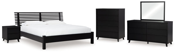 Danziar King Slat Panel Bed, Dresser, Mirror, Chest and Nightstand
