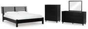 Danziar King Slat Panel Bed, Dresser, Mirror and Chest