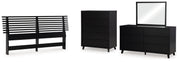 Danziar King Slat Headboard, Dresser, Mirror and Chest