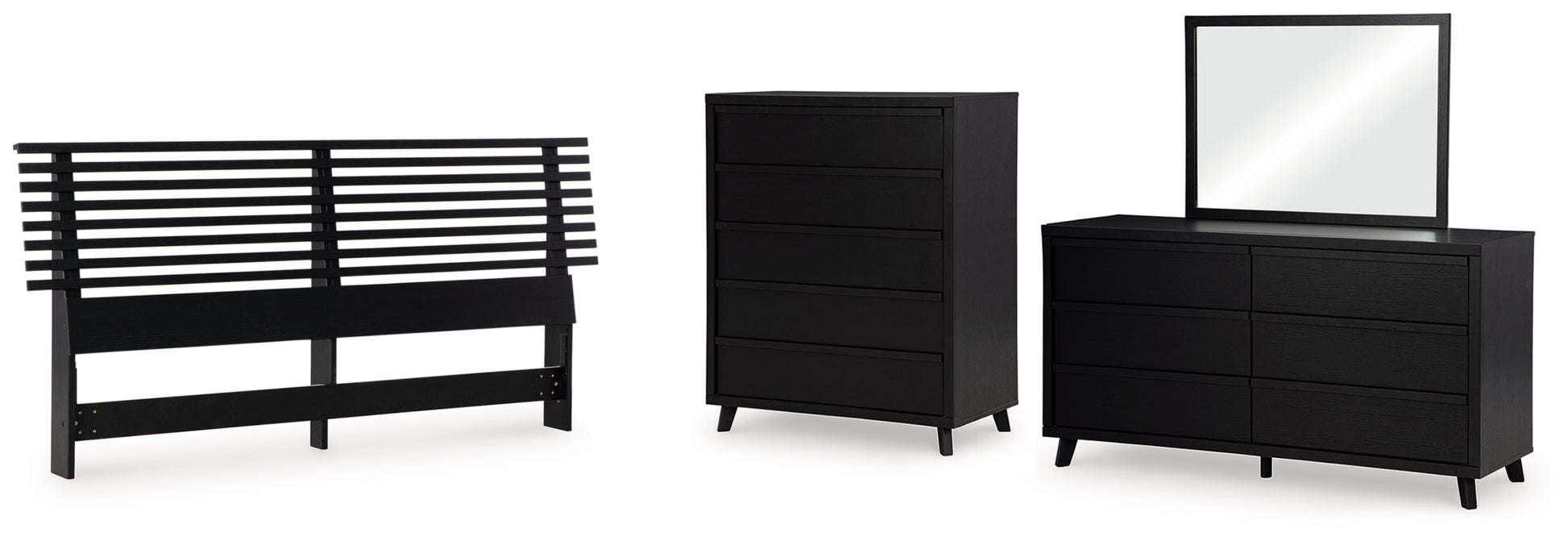 Danziar King Slat Headboard, Dresser, Mirror and Chest