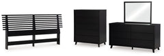 Danziar King Slat Headboard, Dresser, Mirror and Chest