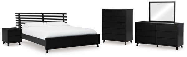 Danziar Queen Slat Panel Bed, Dresser, Mirror, Chest and Nightstand
