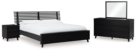 Danziar King Slat Panel Bed, Dresser, Mirror and Nightstand