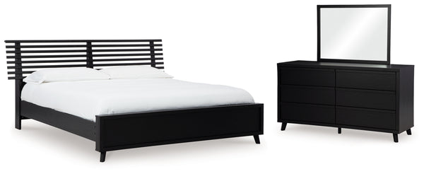 Danziar Queen Slat Panel Bed, Dresser and Mirror