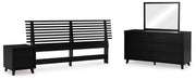 Danziar King Slat Headboard, Dresser, Mirror and Nightstand