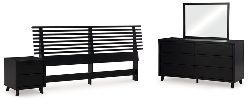 Danziar King Slat Headboard, Dresser, Mirror and Nightstand