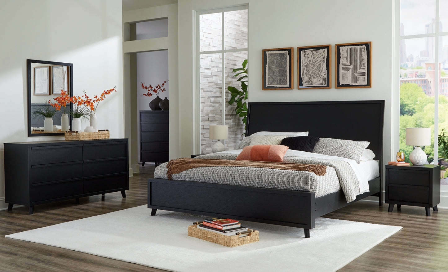 Danziar Queen Slat Headboard, Dresser and Mirror