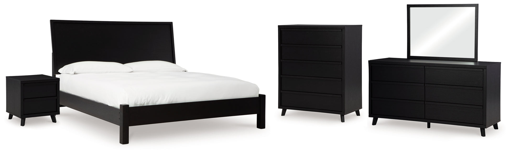 Danziar King Panel Bed, Dresser, Mirror, Chest and Nightstand