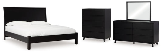 Danziar Queen Panel Bed, Dresser, Mirror and Chest