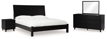 Danziar King Panel Bed, Dresser, Mirror and Nightstand