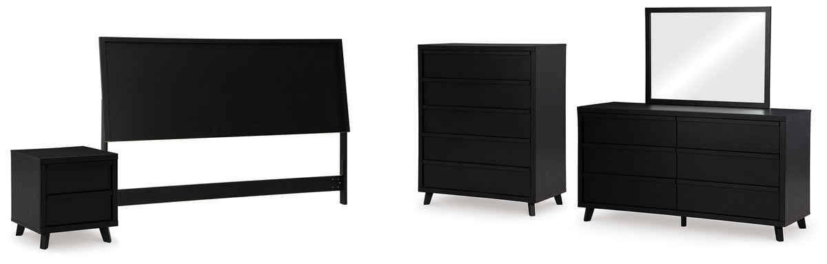Danziar King Panel Headboard, Dresser, Mirror, Chest and Nightstand