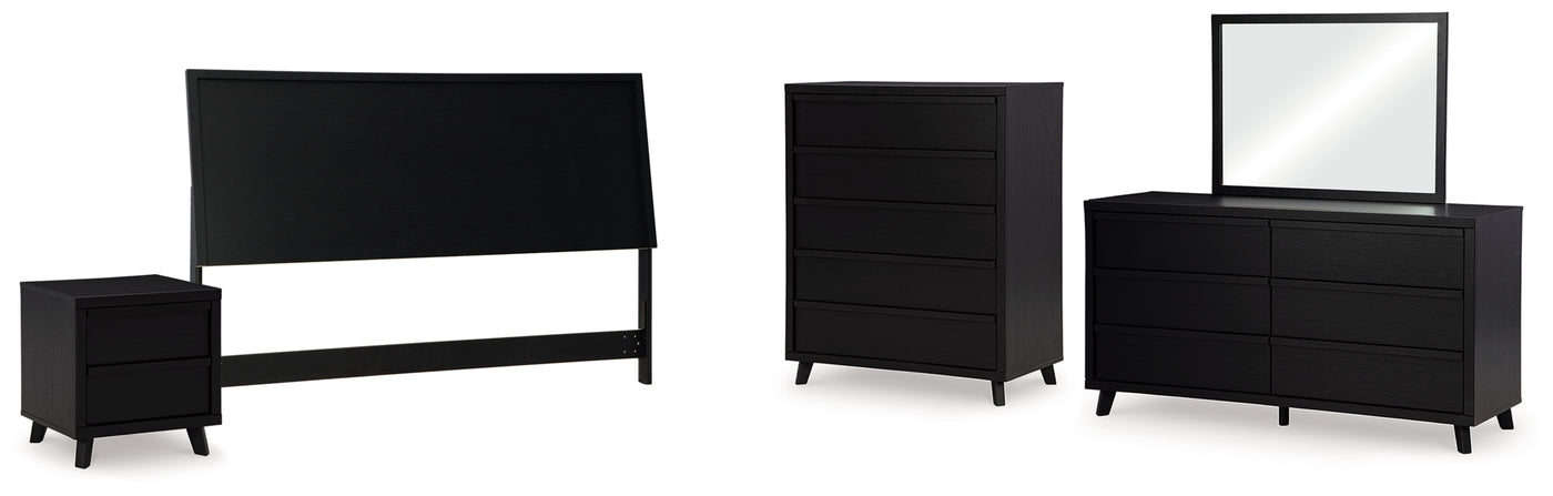 Danziar King Panel Headboard, Dresser, Mirror, Chest and Nightstand