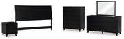 Danziar King Panel Headboard, Dresser, Mirror, Chest and Nightstand