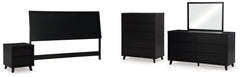 Danziar King Panel Headboard, Dresser, Mirror, Chest and Nightstand